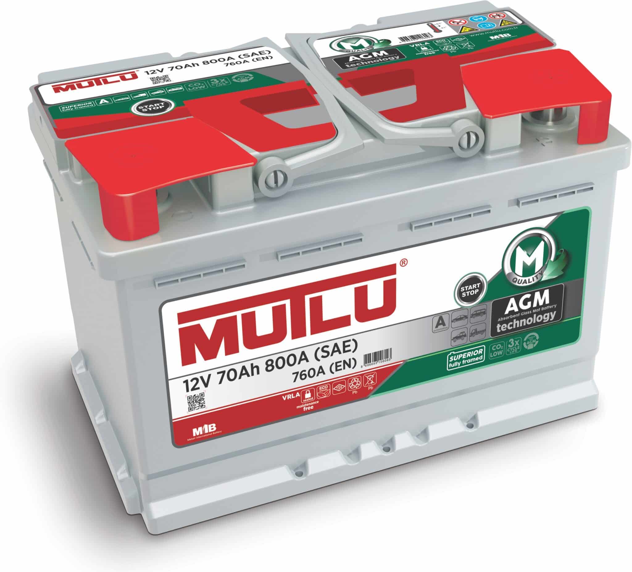 096 Mutlu AGM Car Battery 70ah 760cca The Battery Guys